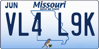 MO license plate VL4L9K
