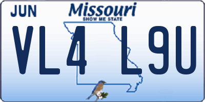 MO license plate VL4L9U