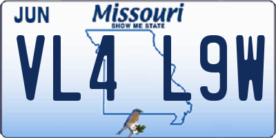 MO license plate VL4L9W