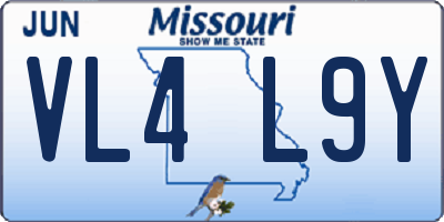 MO license plate VL4L9Y