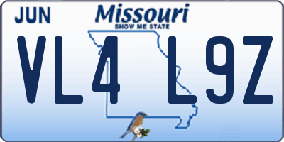 MO license plate VL4L9Z