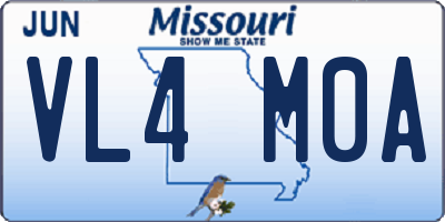 MO license plate VL4M0A