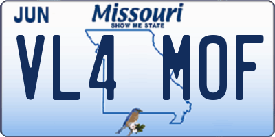 MO license plate VL4M0F