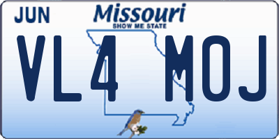 MO license plate VL4M0J