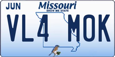 MO license plate VL4M0K
