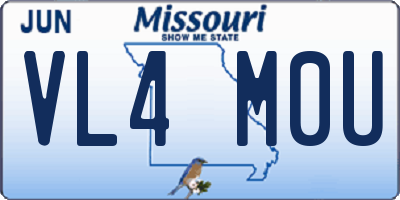 MO license plate VL4M0U