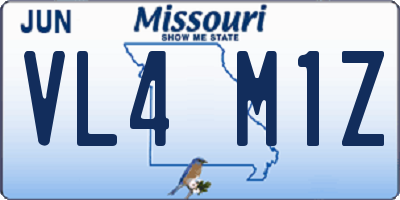 MO license plate VL4M1Z