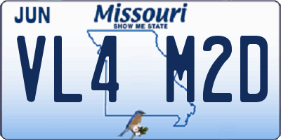 MO license plate VL4M2D