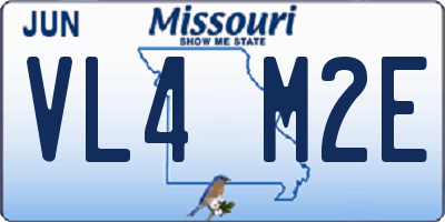 MO license plate VL4M2E
