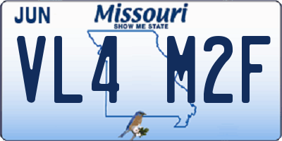 MO license plate VL4M2F