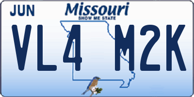 MO license plate VL4M2K