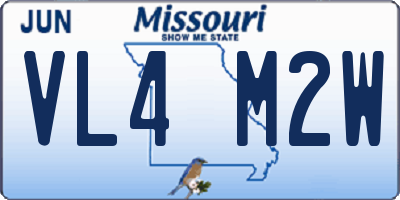 MO license plate VL4M2W