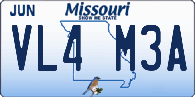 MO license plate VL4M3A
