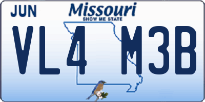 MO license plate VL4M3B