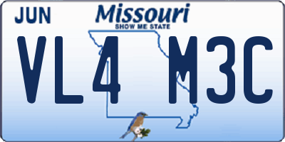 MO license plate VL4M3C