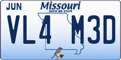 MO license plate VL4M3D