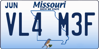 MO license plate VL4M3F