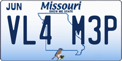 MO license plate VL4M3P