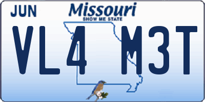 MO license plate VL4M3T