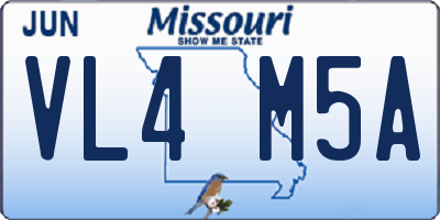 MO license plate VL4M5A
