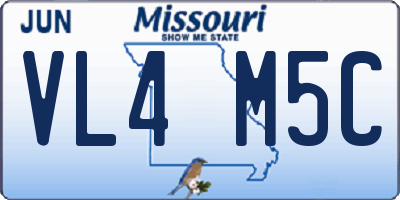 MO license plate VL4M5C