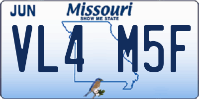MO license plate VL4M5F