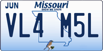MO license plate VL4M5L