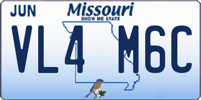 MO license plate VL4M6C