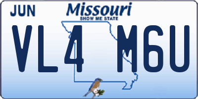 MO license plate VL4M6U
