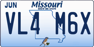 MO license plate VL4M6X