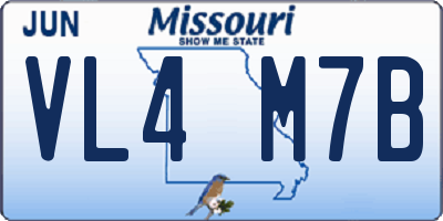 MO license plate VL4M7B