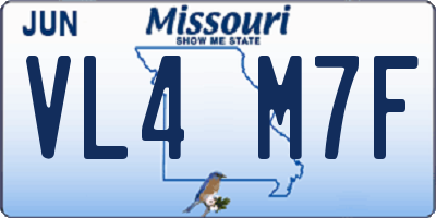 MO license plate VL4M7F