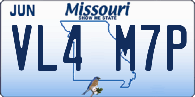 MO license plate VL4M7P