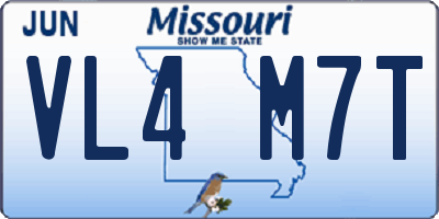 MO license plate VL4M7T