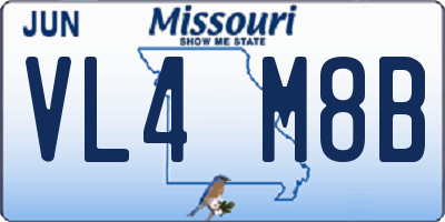 MO license plate VL4M8B