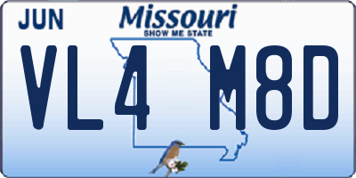MO license plate VL4M8D