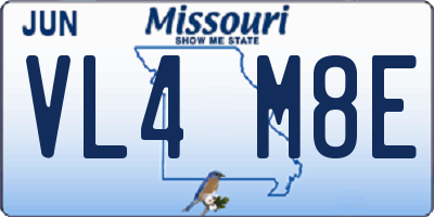 MO license plate VL4M8E