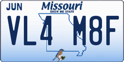 MO license plate VL4M8F