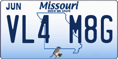 MO license plate VL4M8G