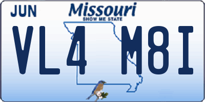 MO license plate VL4M8I