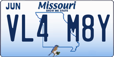 MO license plate VL4M8Y
