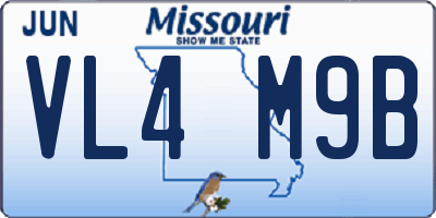 MO license plate VL4M9B