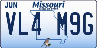MO license plate VL4M9G