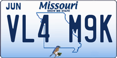 MO license plate VL4M9K
