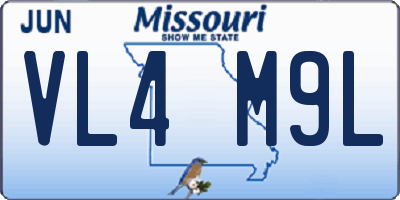 MO license plate VL4M9L
