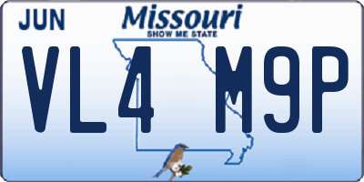 MO license plate VL4M9P
