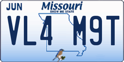 MO license plate VL4M9T