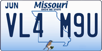 MO license plate VL4M9U