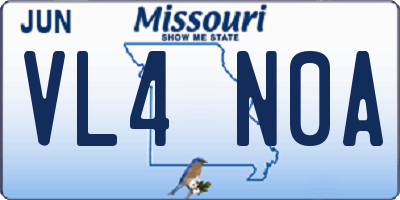 MO license plate VL4N0A