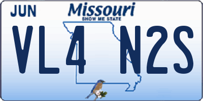 MO license plate VL4N2S